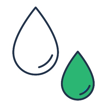 2 drops of water.