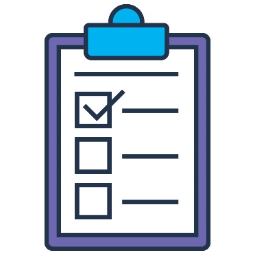 A document on a clipboard. On the document are 3 boxes. One of the boxes is ticked.